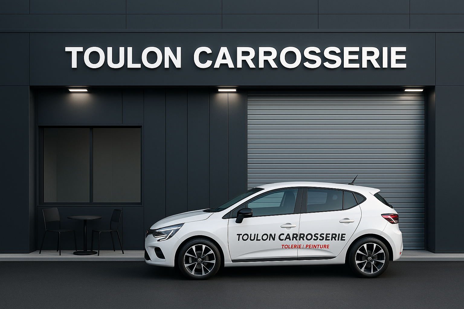 Devanture Toulon Carrosserie modernisée